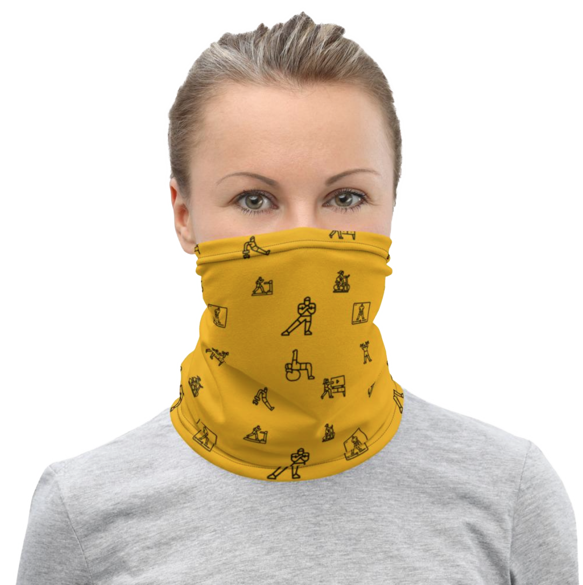 ICON Series Headband/Neck Gaiter: Gold and Black