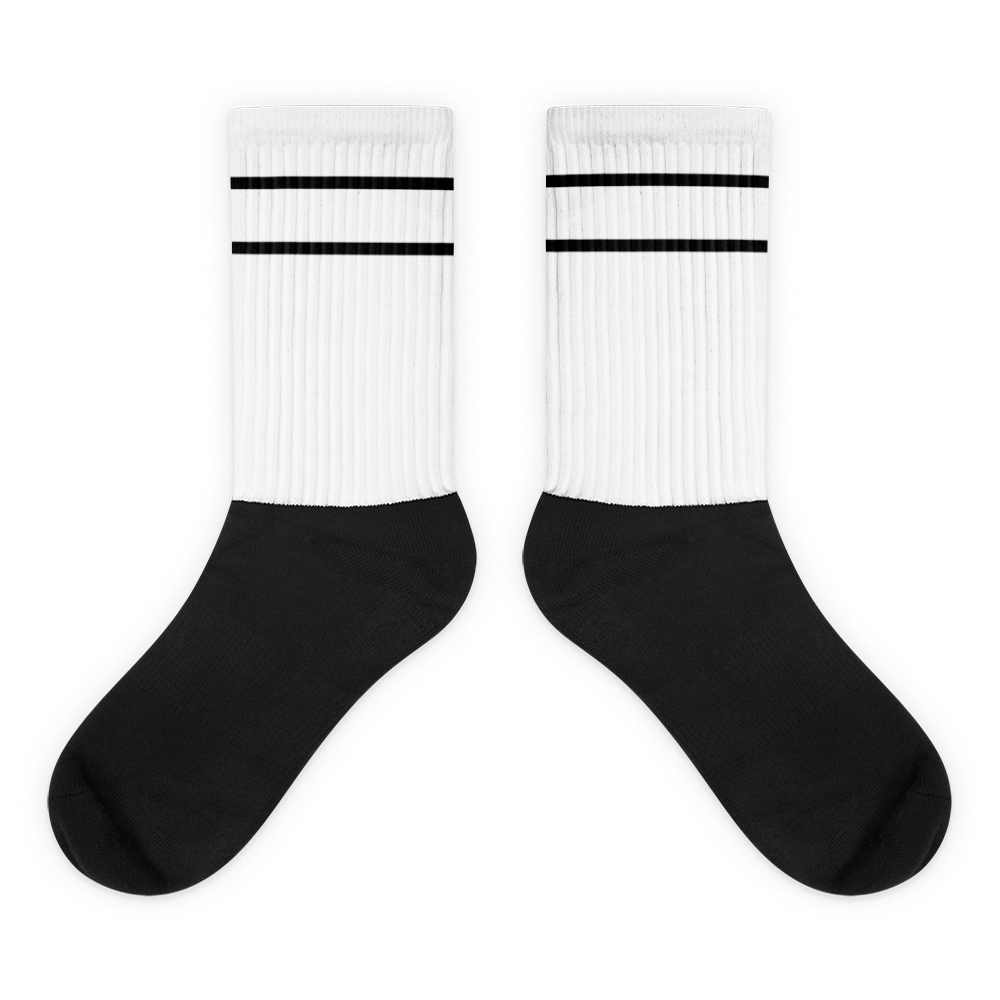OG Logo Tube Socks: White with Black Print
