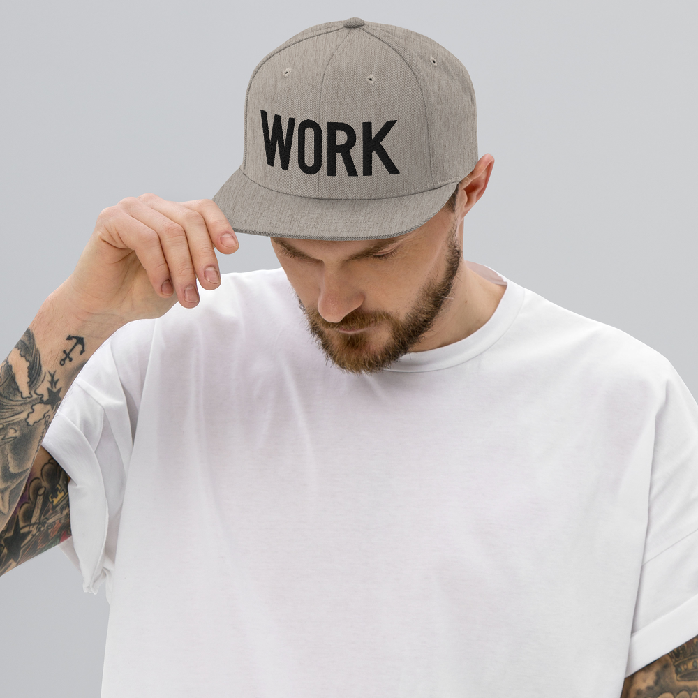 WORK OG Snapback: Black Threads