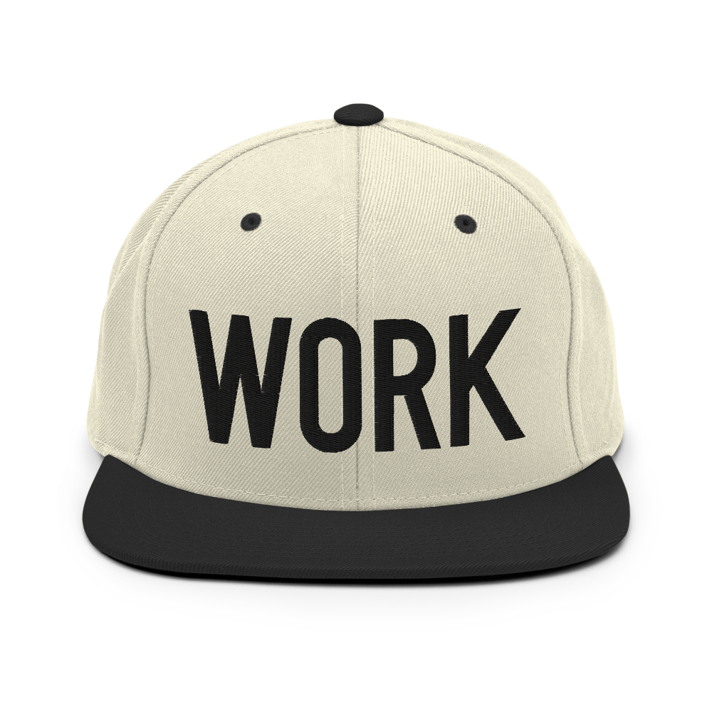 WORK OG Snapback: Black Threads