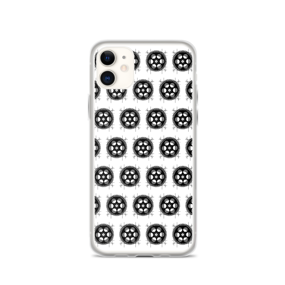 Cog Takeover iPhone Case: Black on White