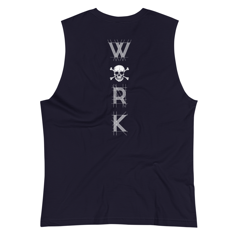 Death by WORK Muscle Tank: Light Print